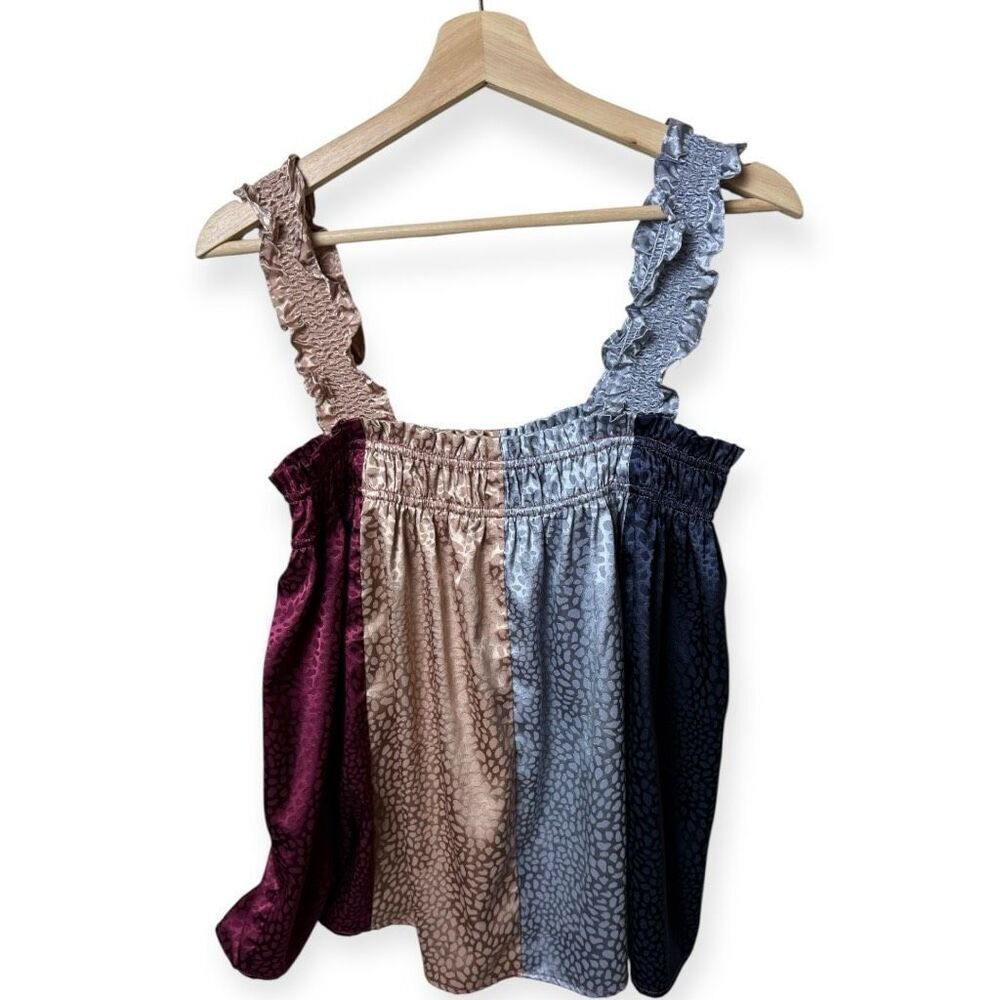 Anthropologie Entro Tank Top Patchwork Ruffle